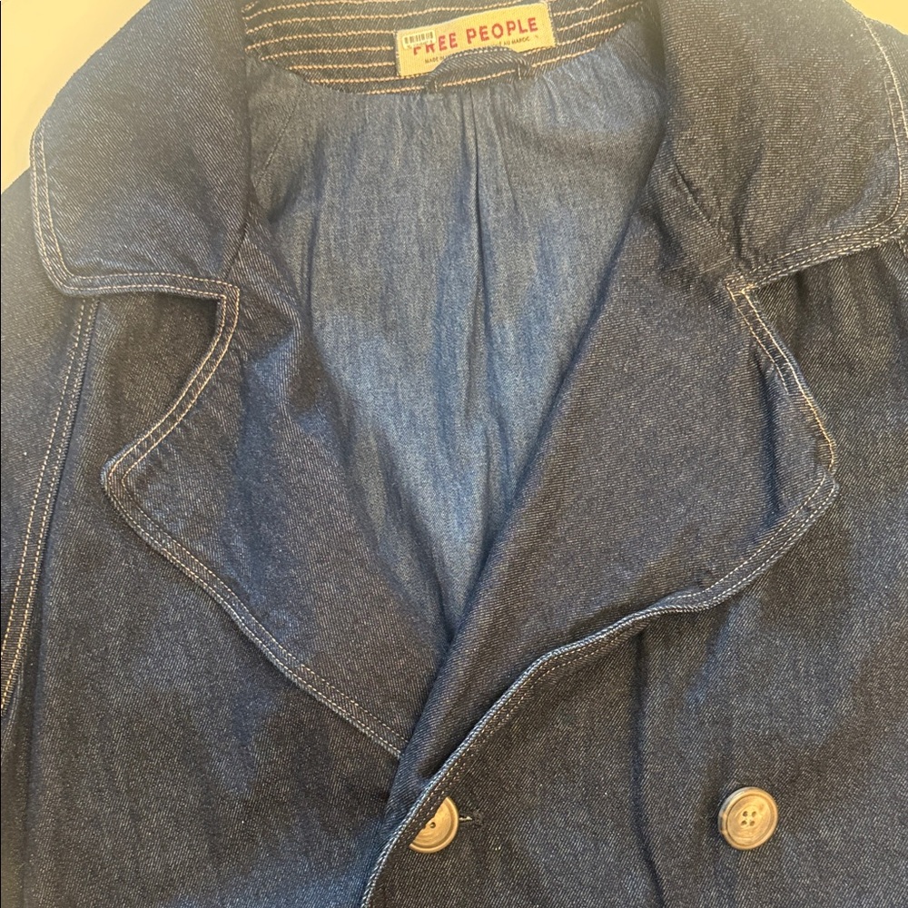 Free People Dark Blue Jean Jacket